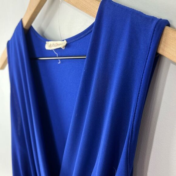 Rolla Coster Bright Cobalt Blue Sleeveless Tie Waist Dress S - Picture 2 of 6